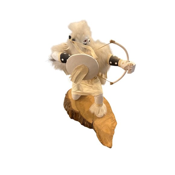 Vintage Vera Hudson Kachina Buffalo Warrior Handcrafted Figurine Sculpture White - Picture 7 of 12